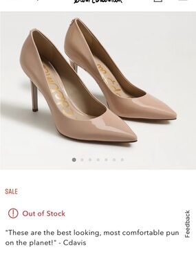 Sam Edelman Nude Patent Leather Pointed-Toe Stiletto Pumps